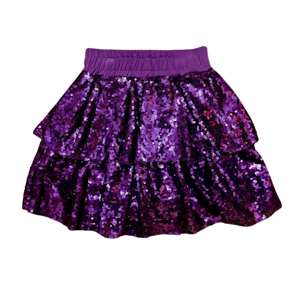 White Mardi Gras Sequin Adult Skort
