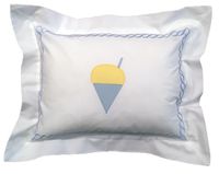 SNOWBALL BLUE EMBROIDERED PILLOW WITH INSERT