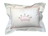 EMBROIDERED PINK CROWN PILLOW
