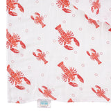 CRAWFISH HEADS & TAIL SWADDLE RECEIVING  BLANKET