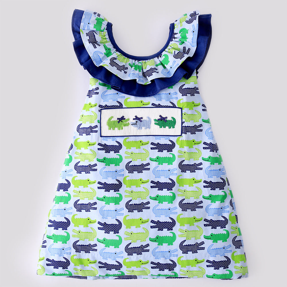 ALLIGATOR SMOCK PRINT SUNDRESS – Orient Expressed
