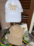 EMBROIDERED QUEEN GOLD TWILL BASEBALL CAP