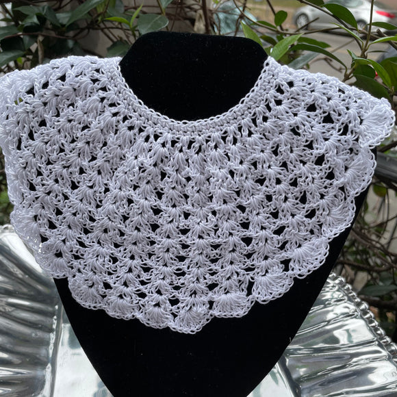 CROCHET SCALLOP BIB HAND MADE IN NEW ORLEANS
