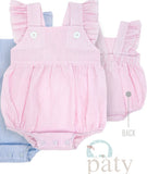 MONOGRAM PATY BUBBLE PINK SEERSUCKER SUNSUIT