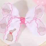 BUNNY PINK PICOT HAIRBOW