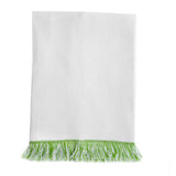 MONOGRAM GREEN FRINGE GUEST HANDTOWEL