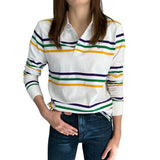 MARDI GRAS STRIPE ADULT L/S RUGBY