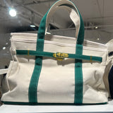 CANVAS BOATKIN IVORY/GREEN Delivery July 15th, 2026