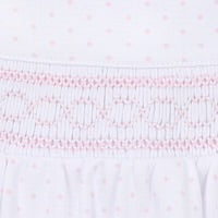 SMOCKED PINK MINI DOT FOOTIE