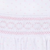 SMOCKED PINK MINI DOT FOOTIE