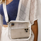 GAME DAY CLEAR CAMERA CROSS BODY BAG WHITE