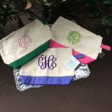 MONOGRAM CANVAS MAKEUP BAG or POUCH