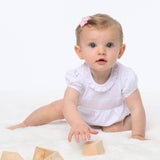 SMOCKED KNIT BUBBLE WHITE/PINK
