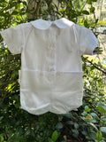BOYS WHITE PLEATED SHORT SET