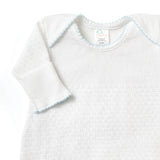 LAYETTE BOUCLE BLUE PICOT TRIM GOWN by Paty NEWBORN