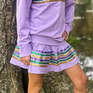 MARDI GRAS SEQUIN GIRLS KNIT SKORT