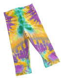 MARDI GRAS KIDS TIE DYE  LEGGINGS