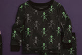 MUD PIE GLOW IN THE DARK SKELETON HALLOWEEN PJs