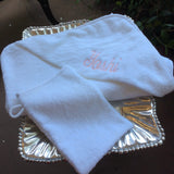 MONOGRAM HOODED TERRY HOODED TOWEL & BATH GLOVE SET