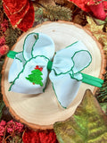 EMBROIDERED CHRISTMAS TREE HAIRBOW