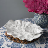 2PC VIDA MELAMINE LETTUCE LEAF CHIP & DIP WHITE