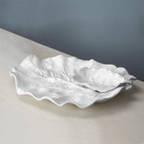 2PC VIDA MELAMINE LETTUCE LEAF CHIP & DIP WHITE