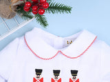 EMBROIDERED CHRISTMAS TOY SOLDIER NUTCRACKER BOYS 2PC SET