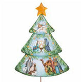 NATIVITY TREE DOOR HANGER or PLANT STAKE