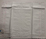 MONOGRAM PILLOW PINK SCALLOP MOON & STARS EMBROIDERY