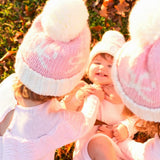 KNIT POM POM CAP WITH BOW TODDLER