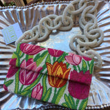 BEADED TULIP SHOULDER BAG