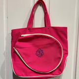 MONOGRAM CANVAS TENNIS BAG HOT PINK/IVORY