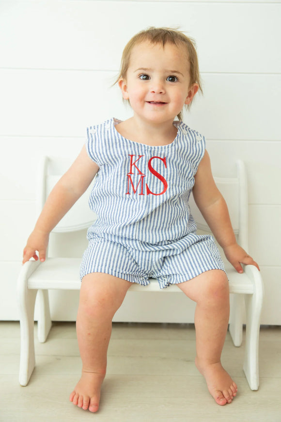 MONOGRAM NAVY SEERSUCKER BOYS JOHN JOHN