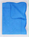 Heirloom Quilt - Baby Quilt Blanket Monogram: Blue