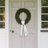 EMBROIDERED MONOGRAM CANVAS WREATH SASH