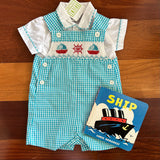 SMOCKED SAILBOAT JOHN JOHN & SHIRT