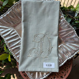 EMBROIDERED INITIAL KITCHEN TOWEL