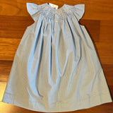 SMOCKED BLUE GINGHAM BISHOP DRESS
