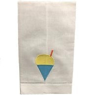 EMBROIDERED LINEN HAND TOWEL ICE CREAM FLAVOR SNOWBALL