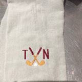 EMBROIDERED VELOUR TERRY GOLF TOWEL GREY