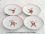 SANTA APPETIZER PLATES S/4