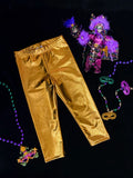 MARDI GRAS KIDS METALLIC GOLD LEGGINGS