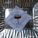 EMBRIODERED ESPRESSO MARTINI COCKTAIL NAPKINS S/4