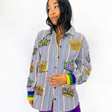 MARDI GRAS ADULT SEQUIN STRIPE SHIRT