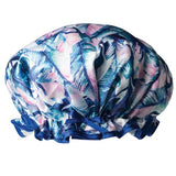 BLUE LEAF PRINT SHOWER CAP