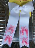 HAND PAINTED LONG TAIL BALLET BOW