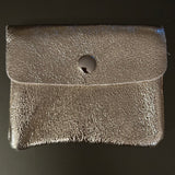 LEATHER METALLIC GOLD POUCH