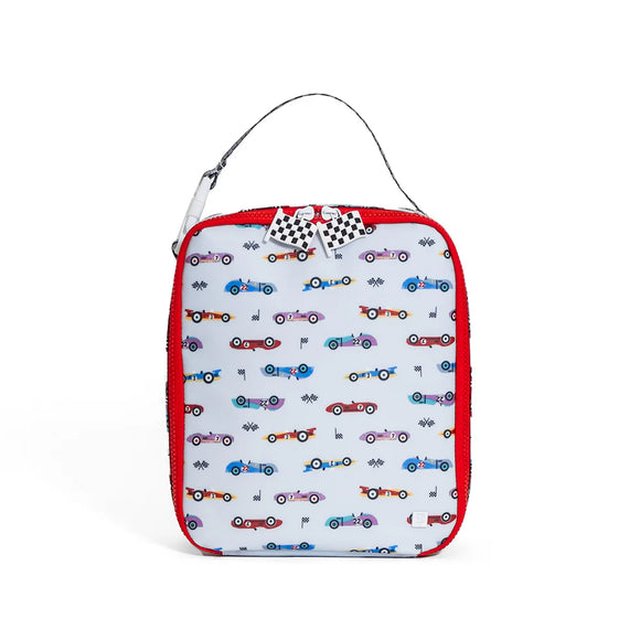 EMBROIDERED MONOGRAM VROOM LUNCH BOX