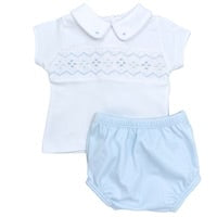 SMOCKED 2PC DIAPER COVER SET