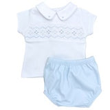 SMOCKED 2PC DIAPER COVER SET